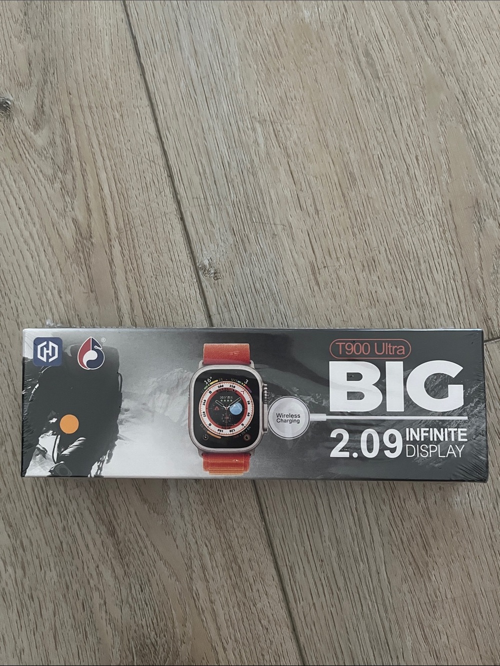 T900 Ultra BIG 2.09" Smartwatch - Orange Band space Gray Aluminum Case